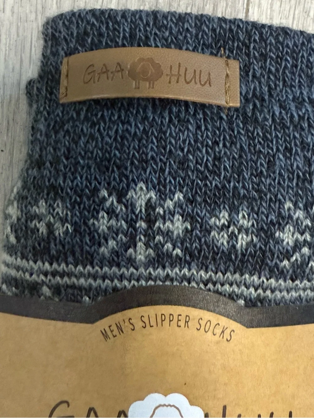 Men's Dark Gray Moccasin Slipper Socks‎ Size 9-13 with Non-Slip Sole